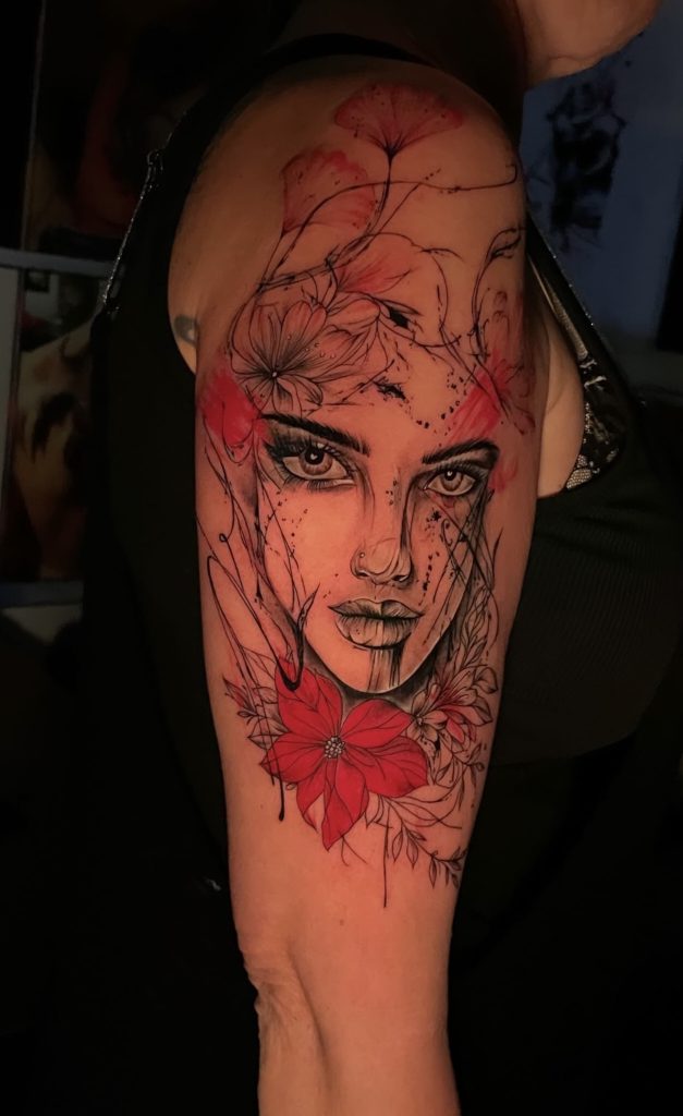 Tattoo session for tourists at a professional studio in Hurghada, Egypt