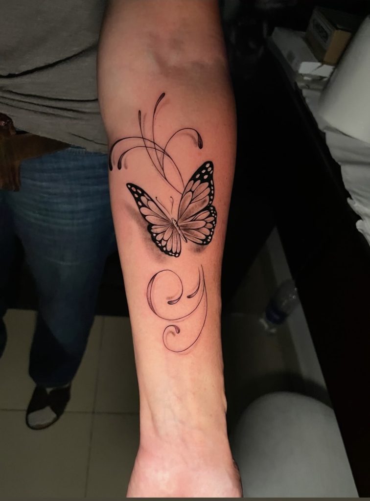 Black and grey tattoo with smooth shading in Hurghada, Egypt
